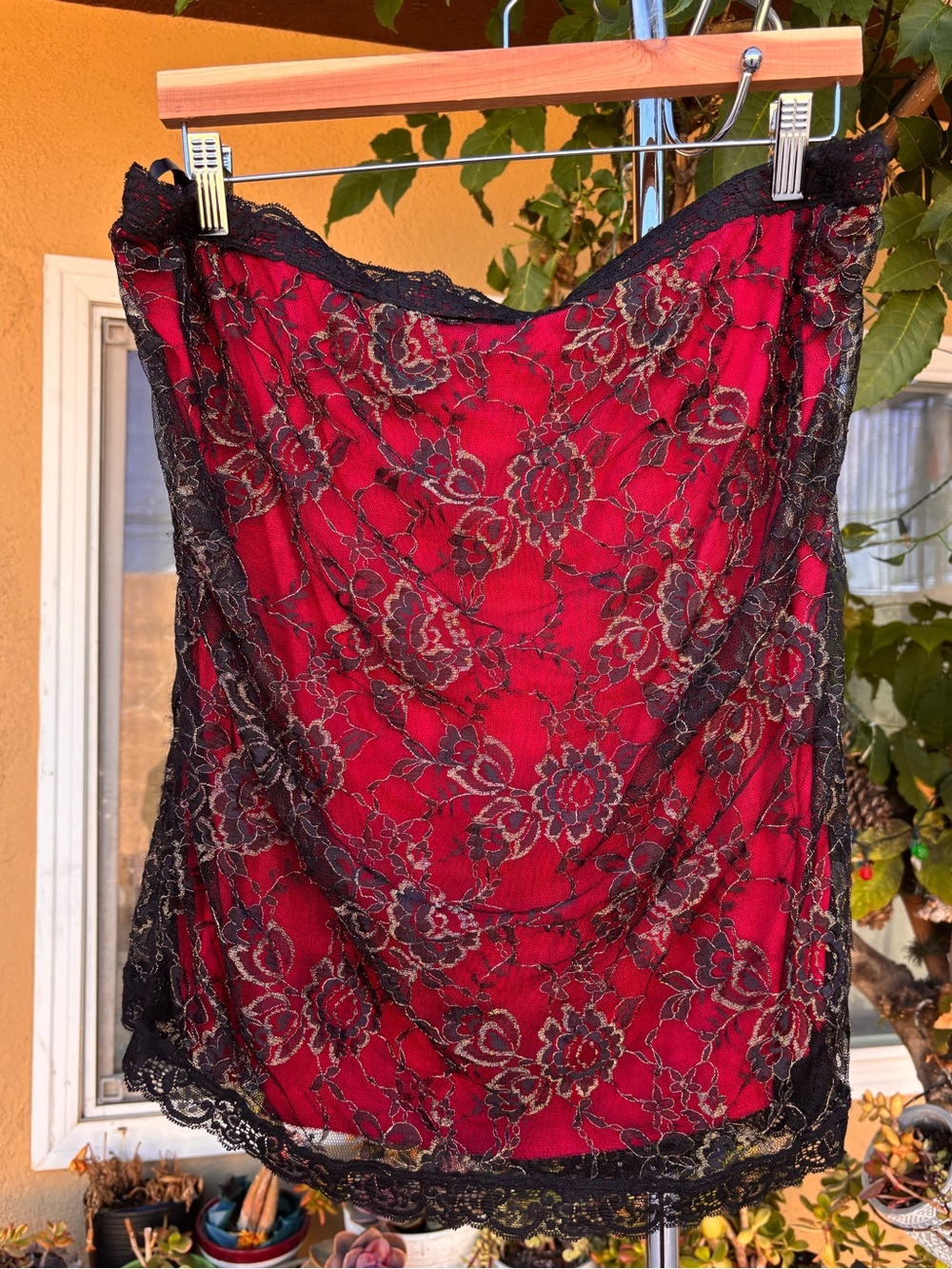 Romantic Goth Lace Overlay Tube Top Plus Size 2X